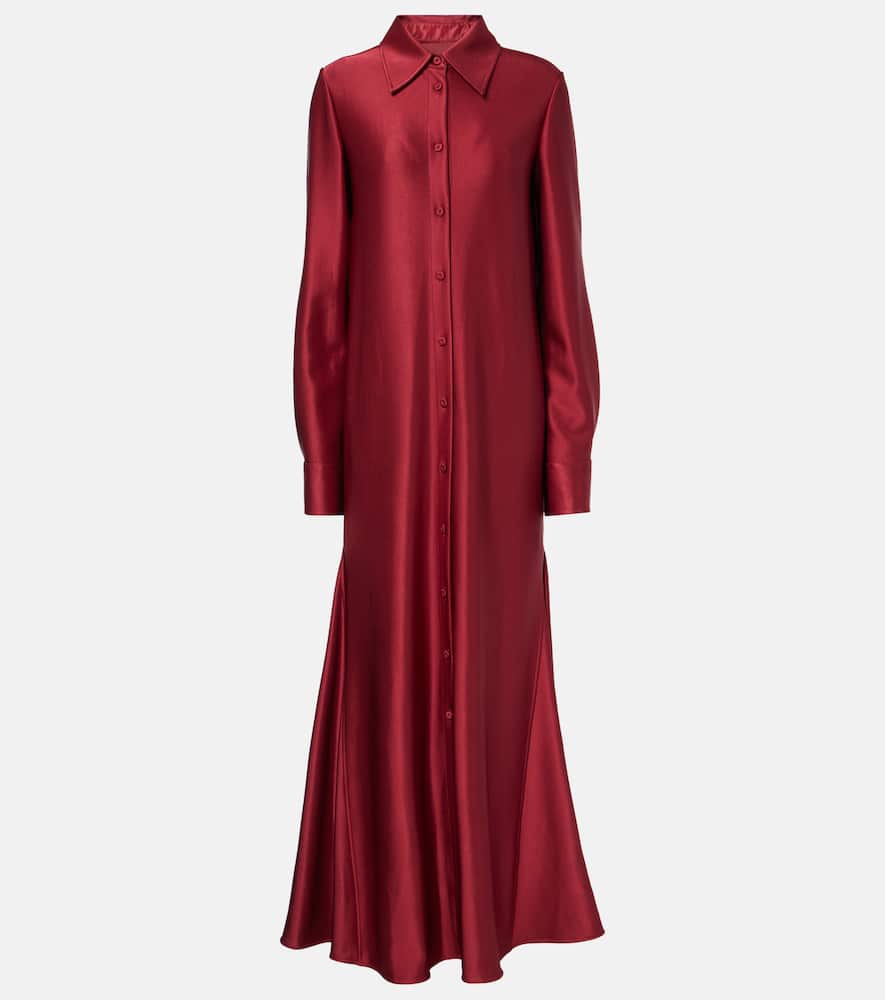 Satin shirt dress