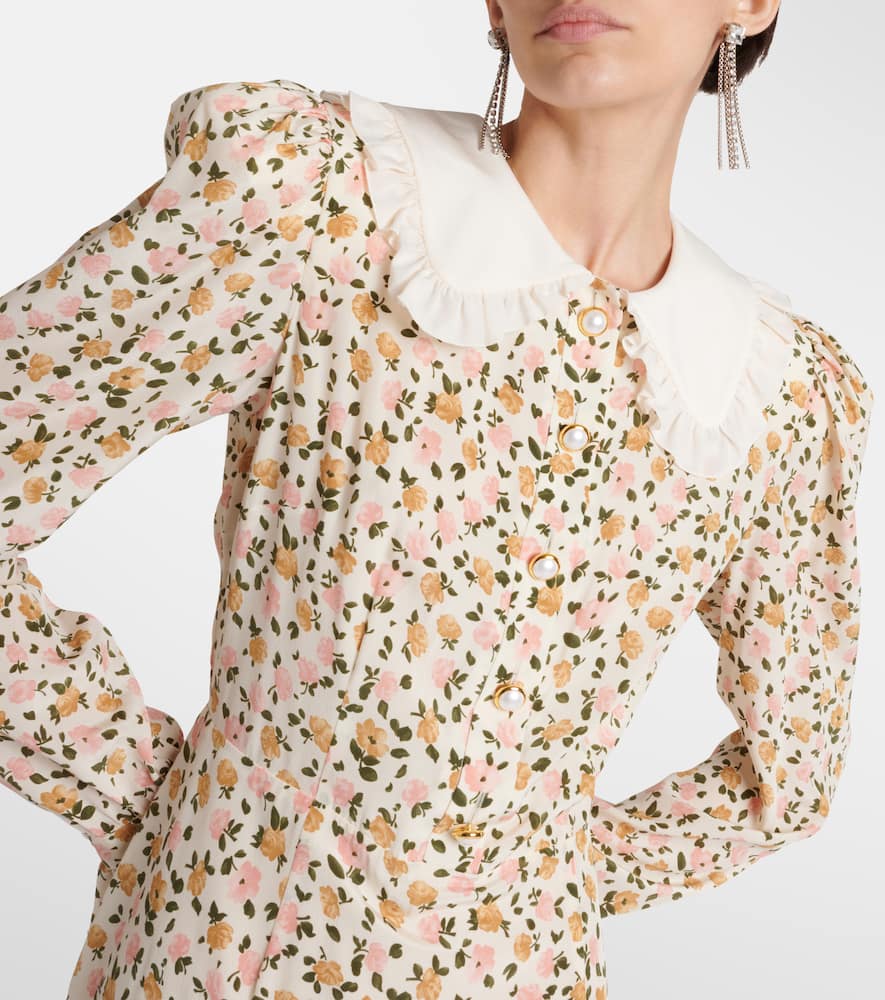 Floral silk midi dress