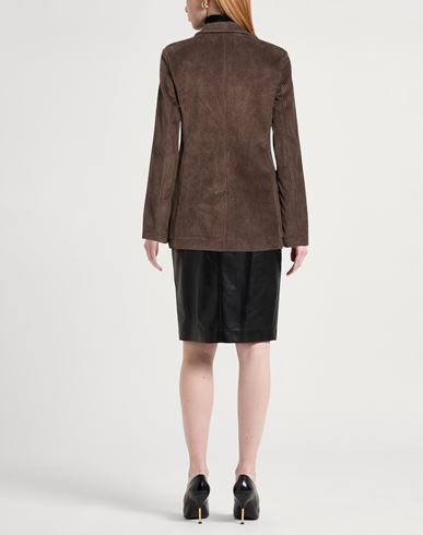 Woman Blazer Chocolate brown Size 10 Cotton