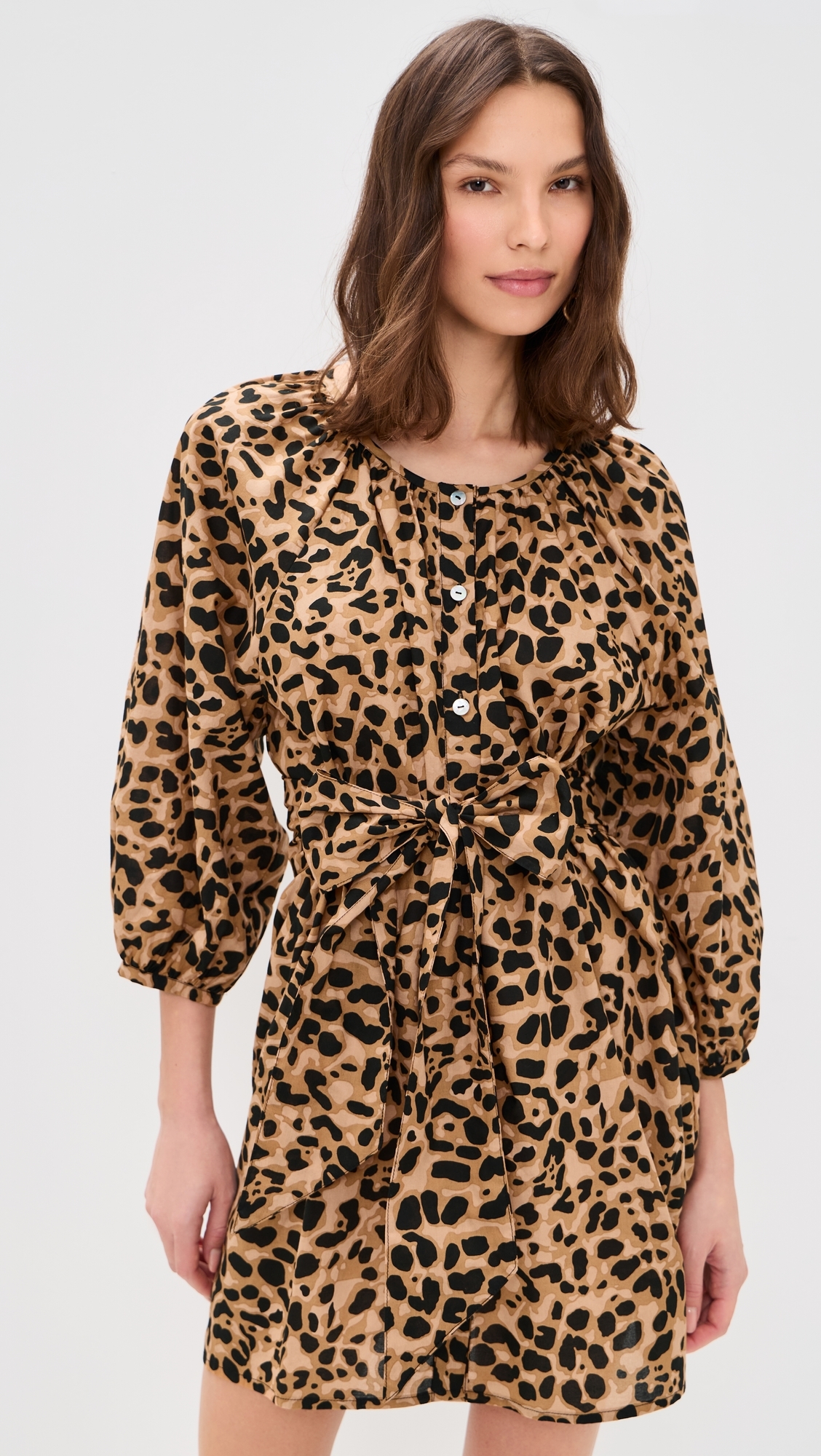 Alex Short Dress Leopard Cotton
