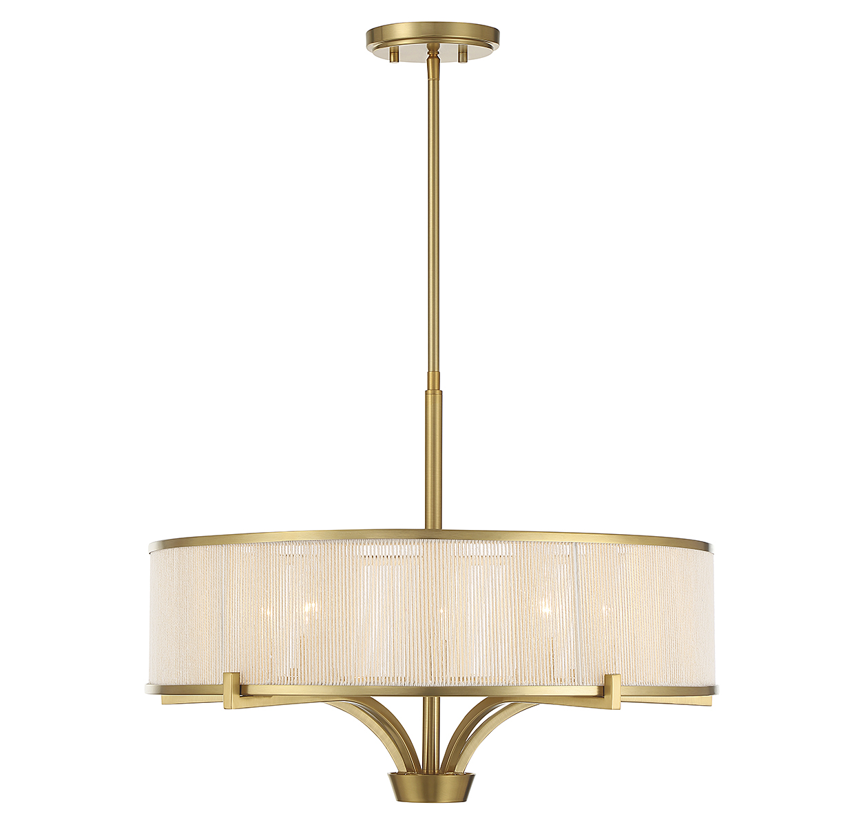 Warm Brass Five Light Chandelier from the Wynwood Collection