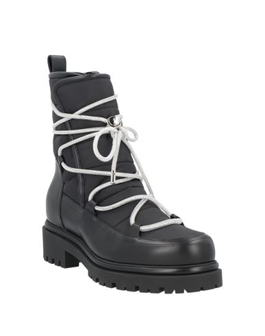 Woman Ankle boots Black Size 6 Calfskin, Textile fibers