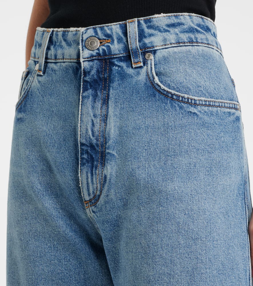 Mid-rise wide-leg jeans