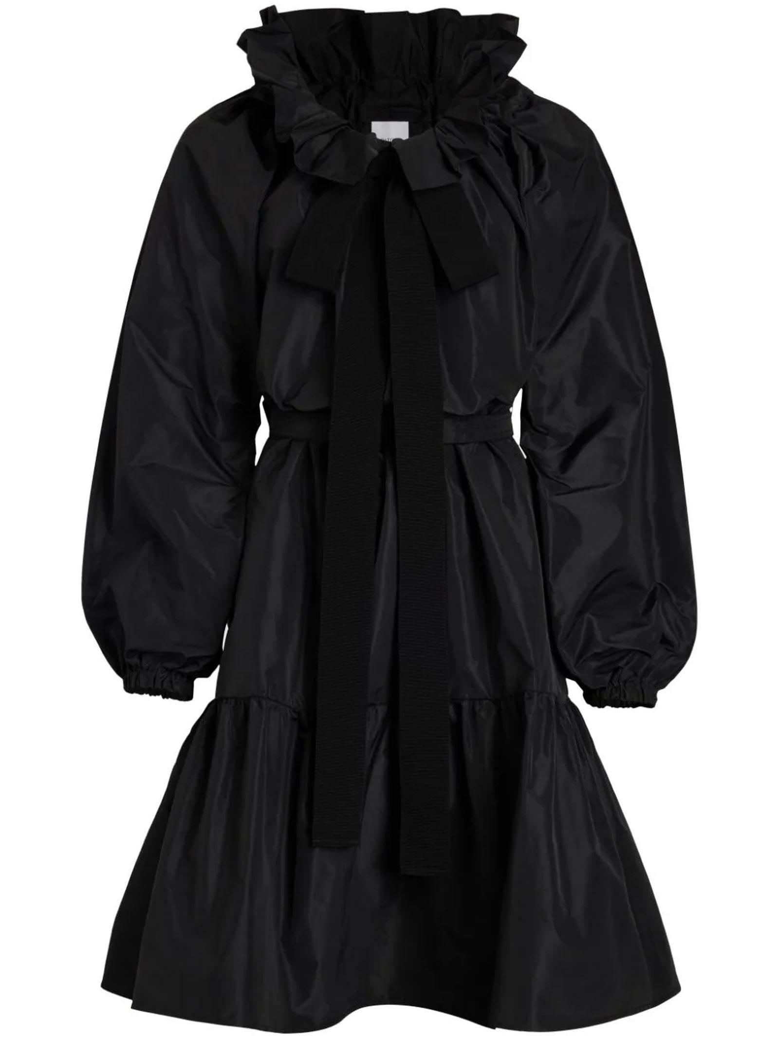 Iconic Drawstring faille mini dress - Black