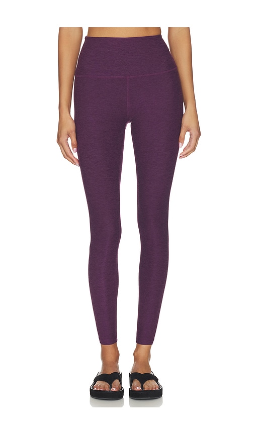 Beyond Yoga Spacedye Caught in The Midi High Waisted Legging in Brilliant Blackberry Heather - Purple. M also in L