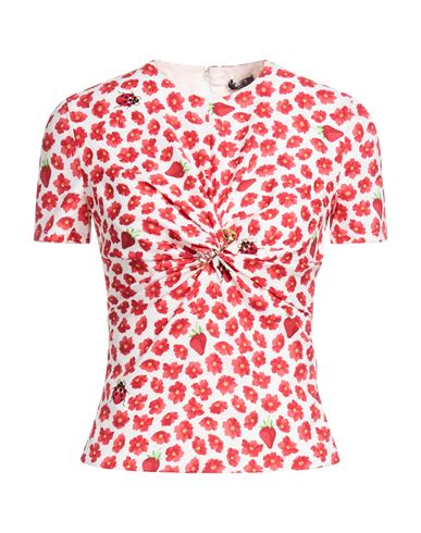 Woman Top Red Size 2 Silk, Elastane
