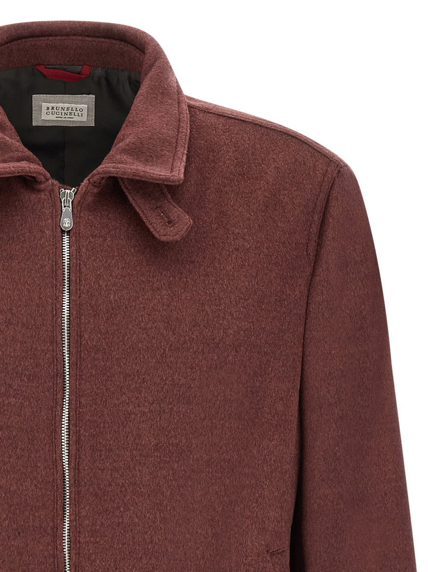 Maroon Shirt Collar Jacket