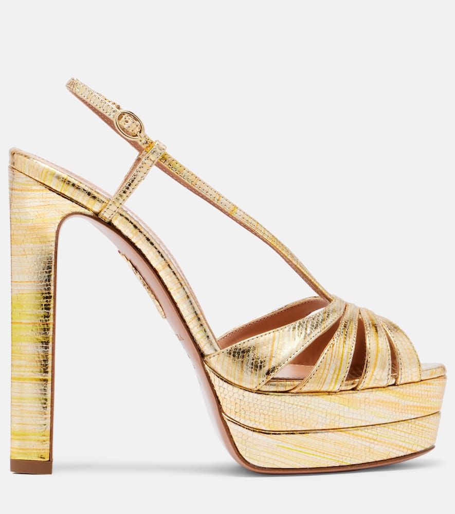 Aimée 130 metallic leather platform sandals