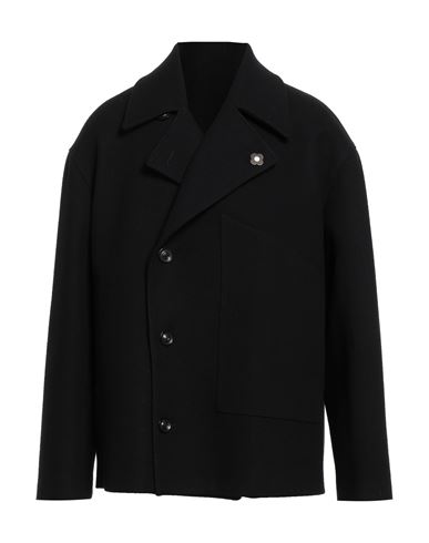 Man Coat Black Size 42 Wool, Polyamide