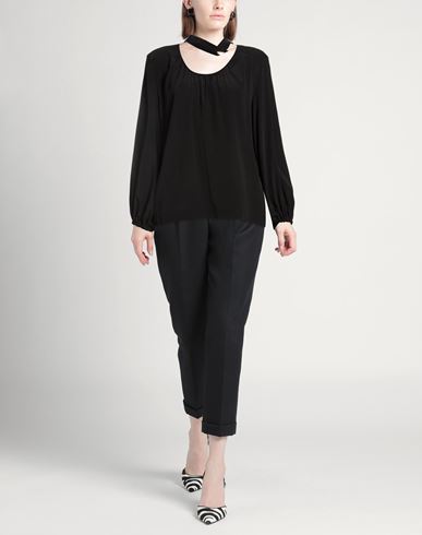 Woman Top Black Size 8 Acetate, Silk