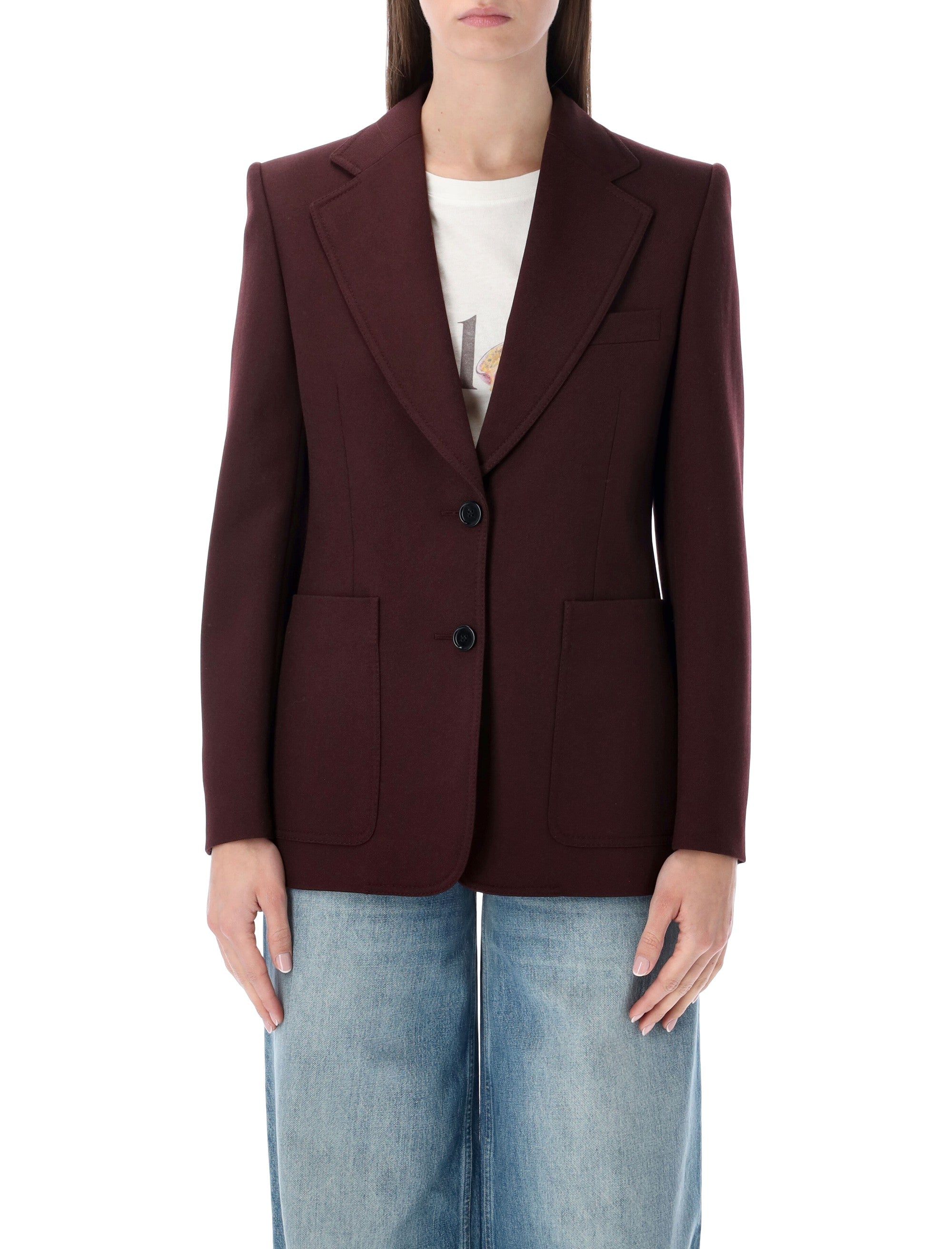 Chloé Tailored Single-Breasted Blazer with Maxi Pockets - Size 36