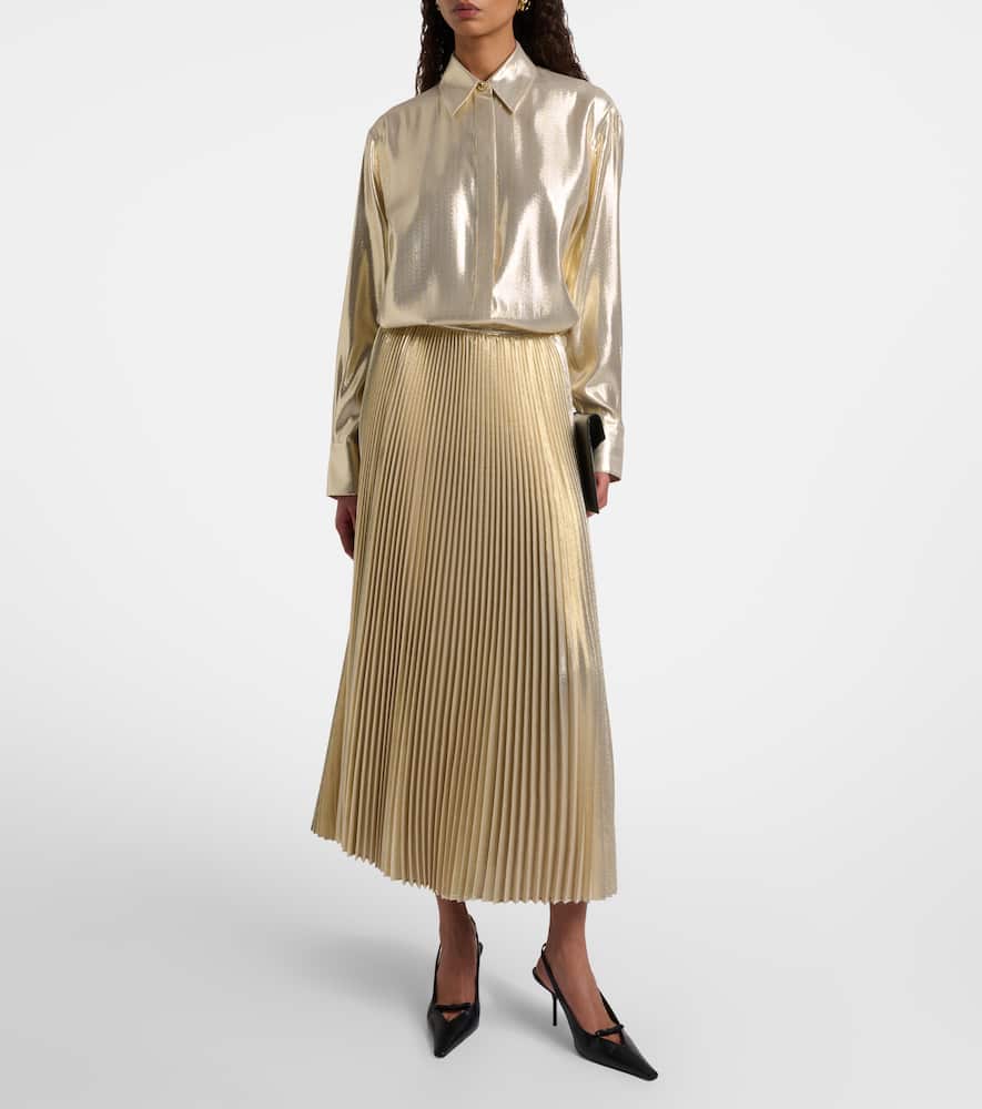 Essai silk-blend lamé midi skirt