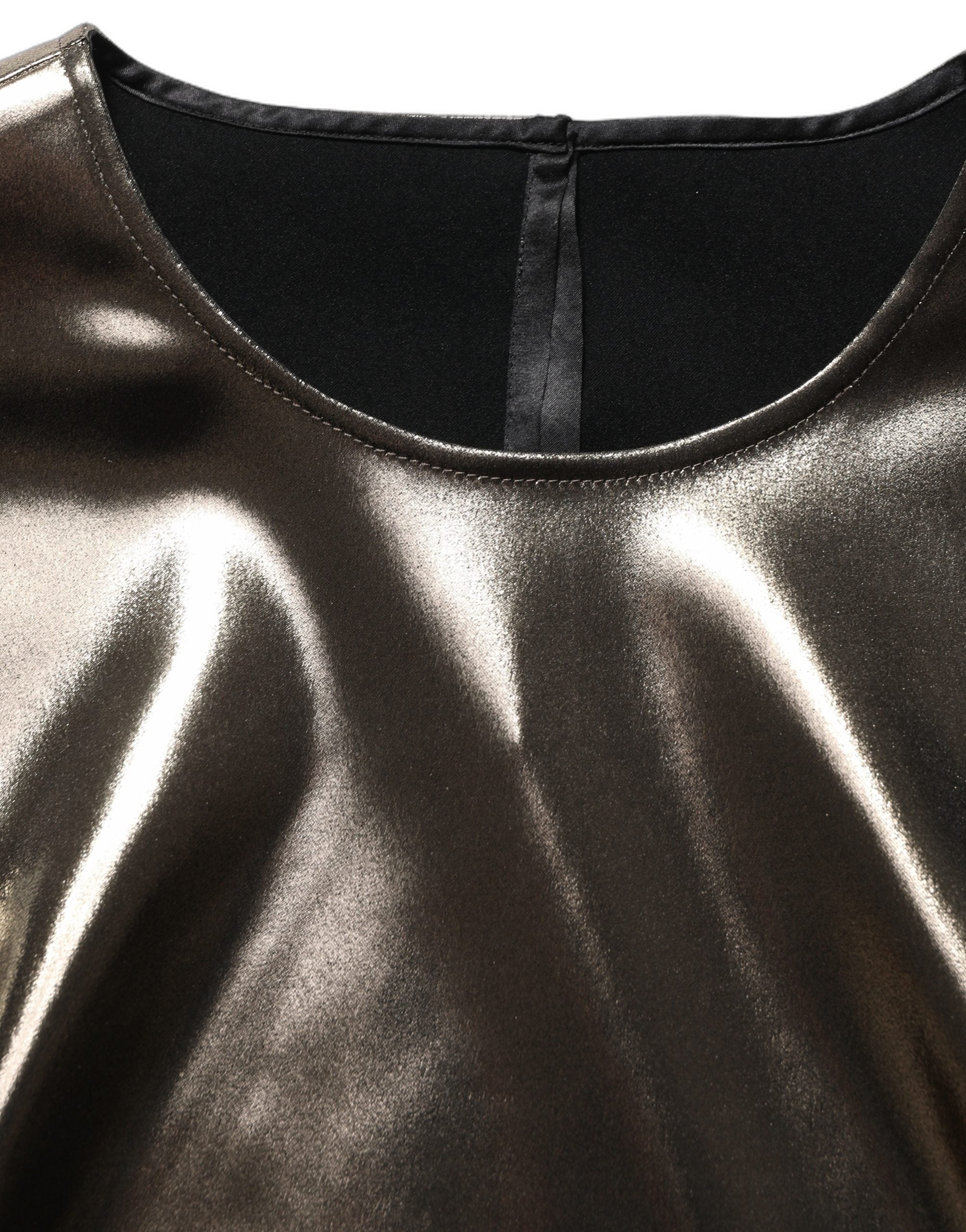 Metallic Acetate Tank Top — Bronze