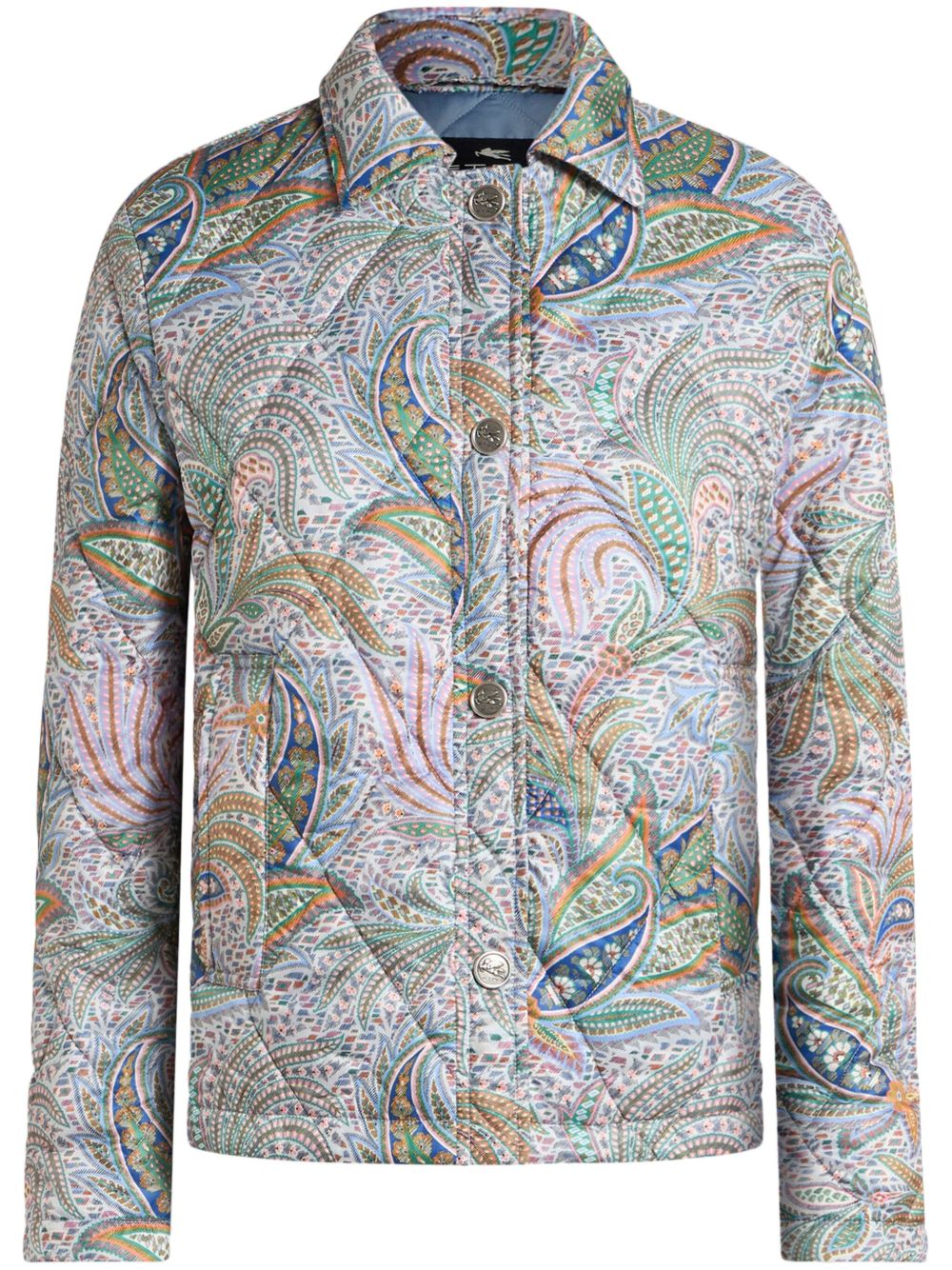 Printed quilted jacket - White