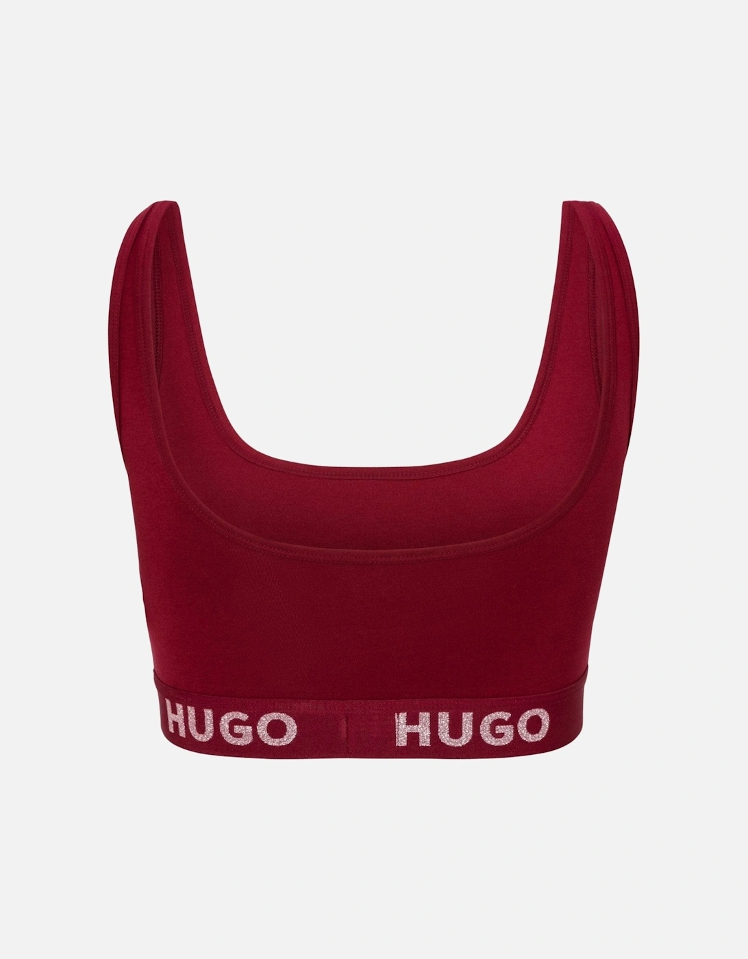 Hugo Boss Women's Sporty Logo Bralette, Burgundy - Red - Size: 14