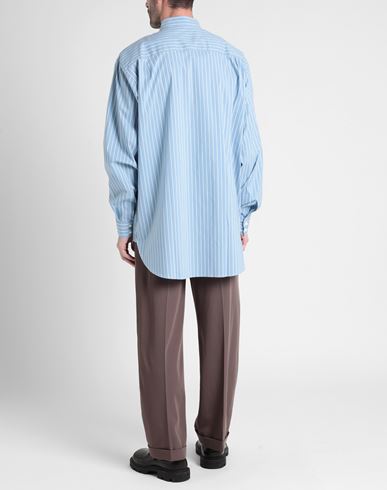 Topman Man Shirt Sky blue Size L Cotton, Polyester, Elastane
