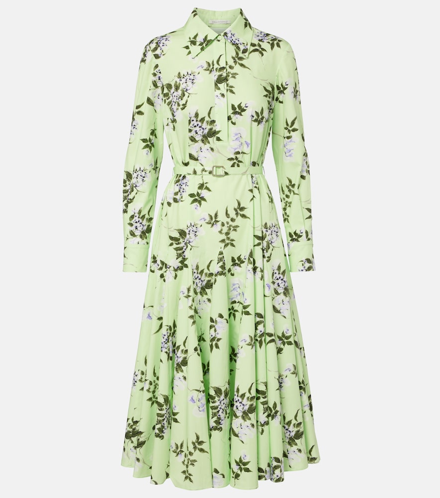 Marione floral belted cotton shirt dress
