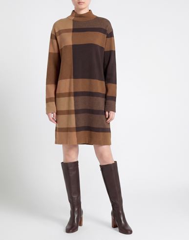 Woman Mini dress Brown Size 2 Cashmere, Virgin Wool