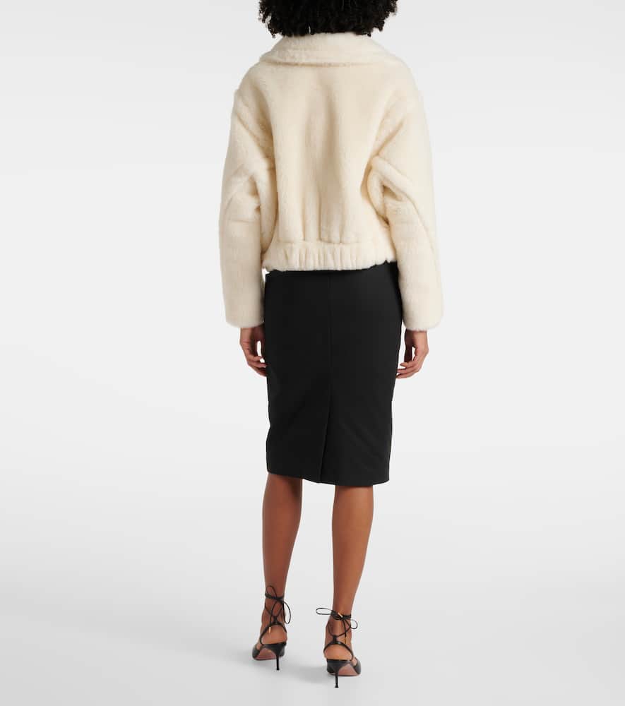 Oggeri alpaca, wool, and silk teddy coat