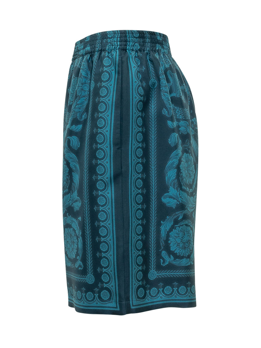 Printed Silk Bermuda Shorts