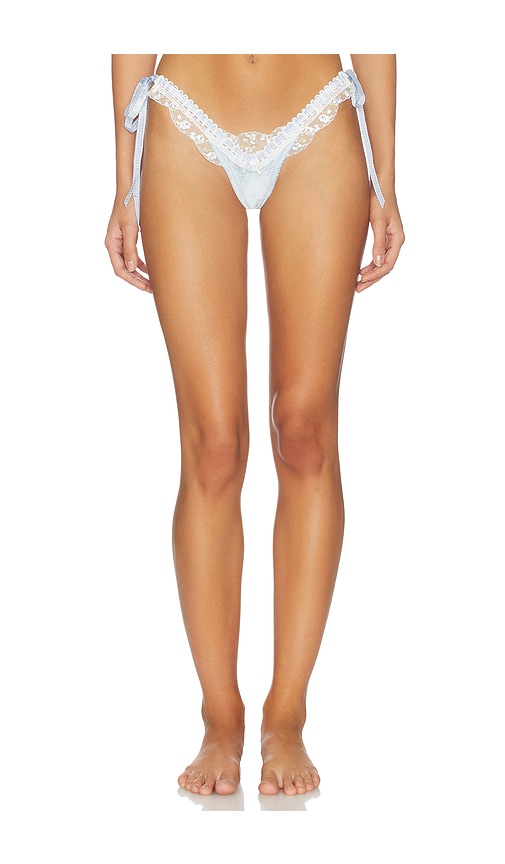 For Love & Lemons Pinkaboo Thong Panty in Baby Blue. - S also in XS, M