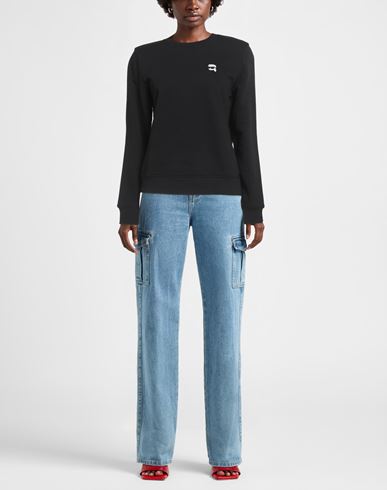 Woman Sweatshirt Black Size M Organic cotton, Recycled polyester