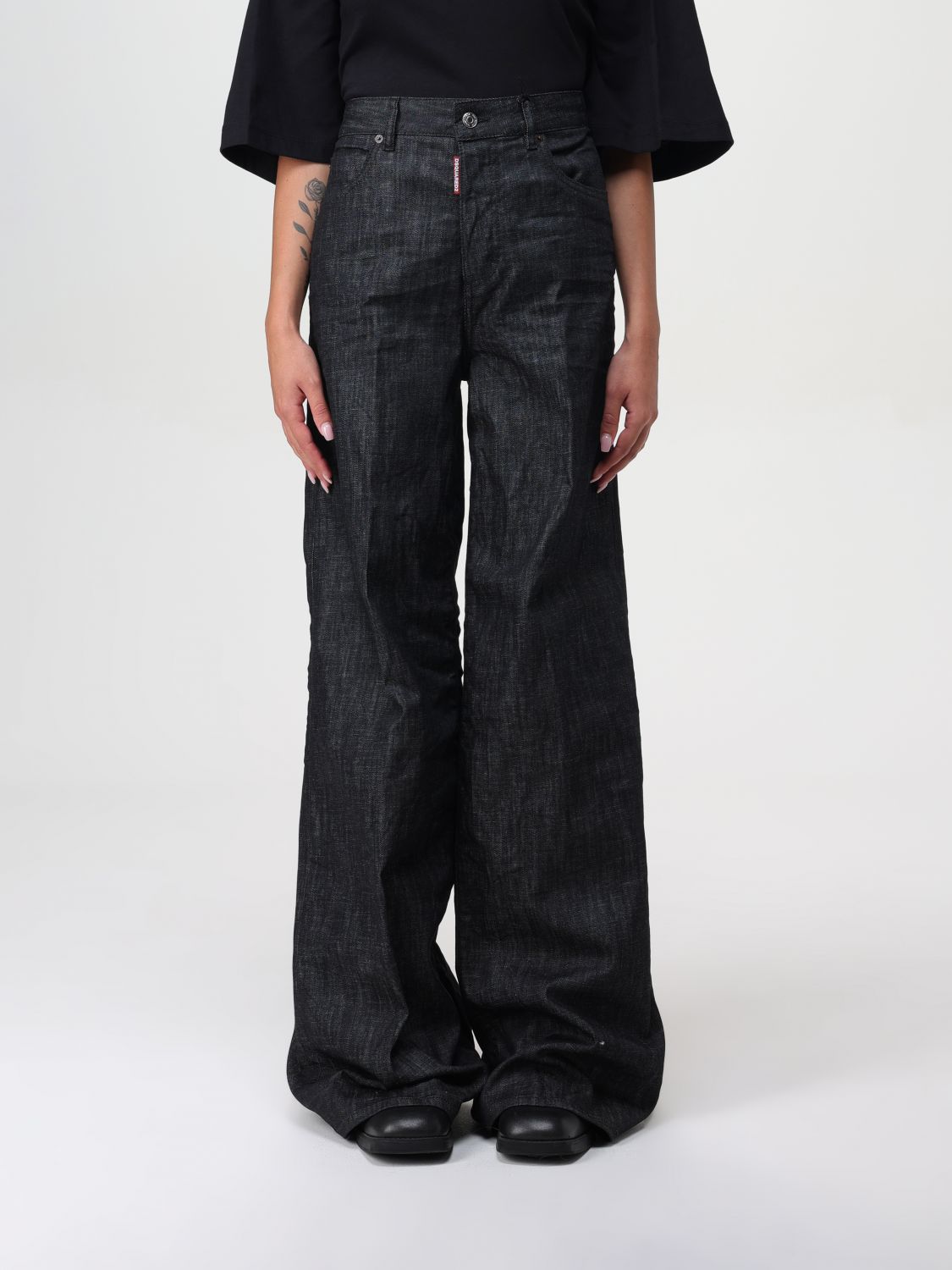 Traveller mid-rise wide-leg jeans - Black