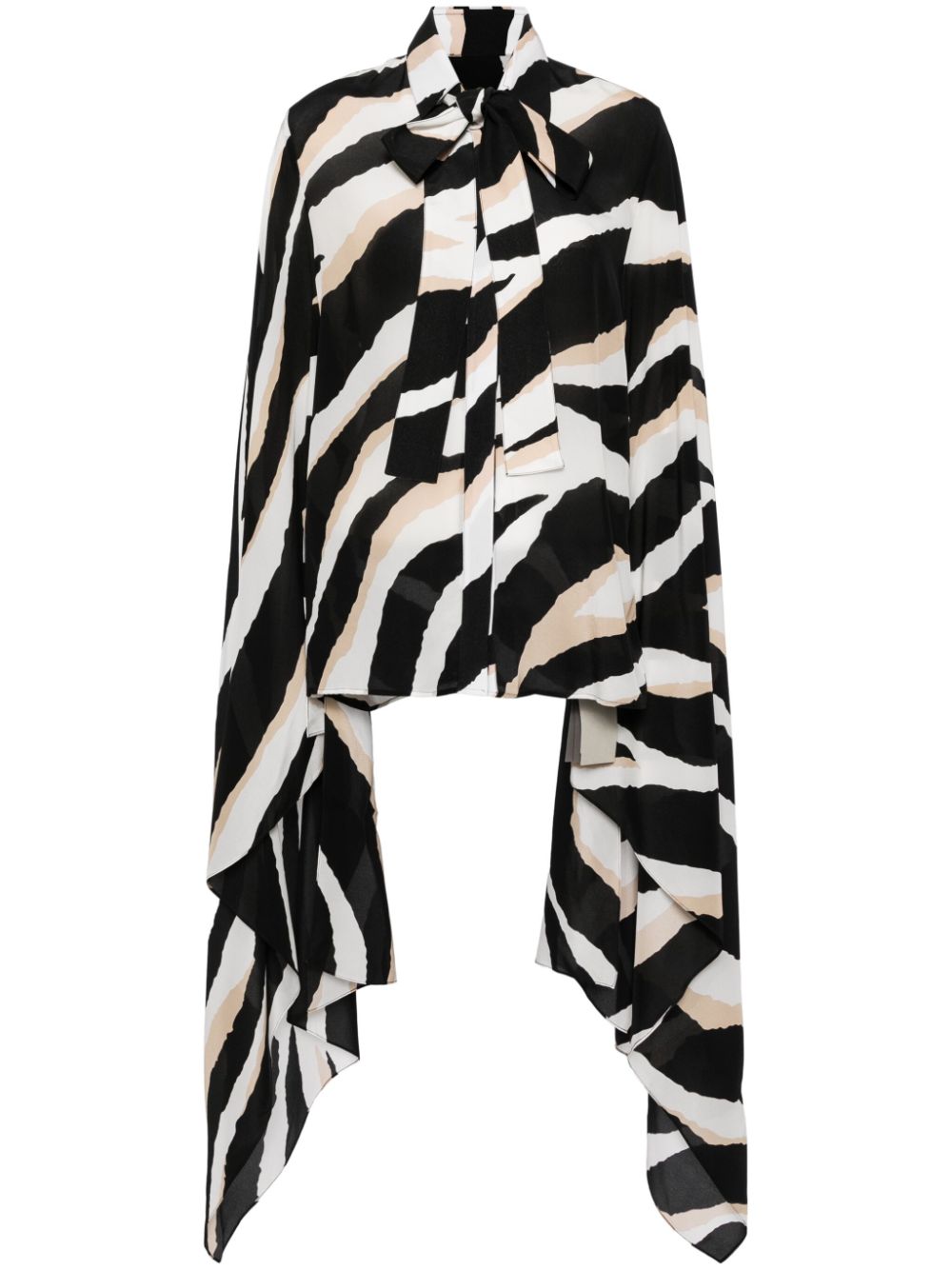 Zebra-print silk shirt - Black