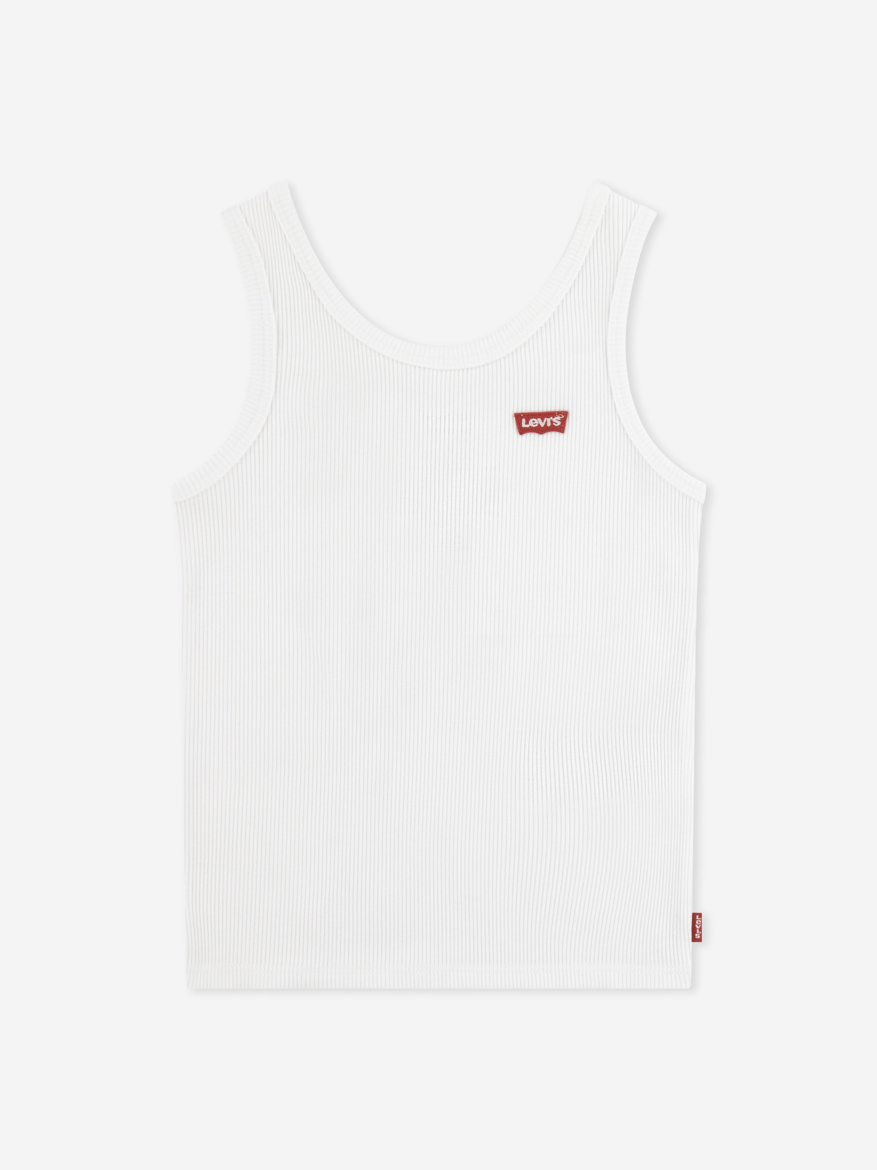 Levi's Kids Wear Girls Meet and Greet Ribbed Tank Top in White 10 Yrs