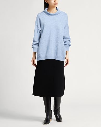 Collezione N_01 Woman Turtleneck Sky blue Size M Merino Wool