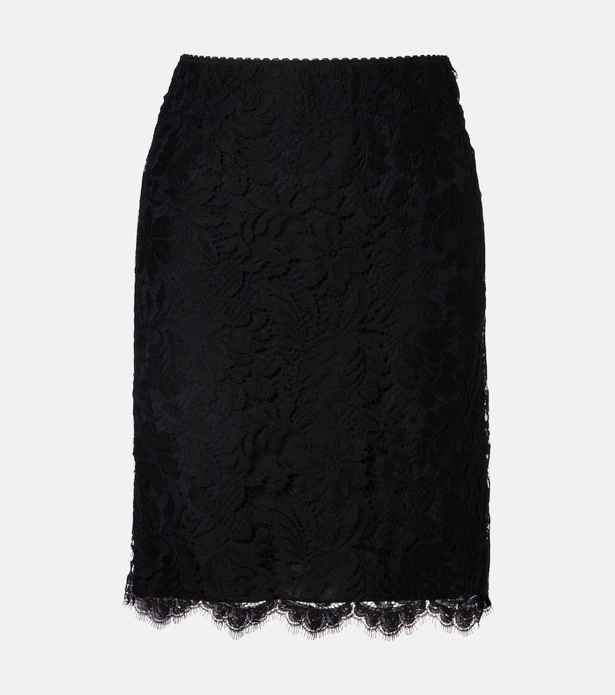 Chloé Floral cotton-blend lace midi skirt