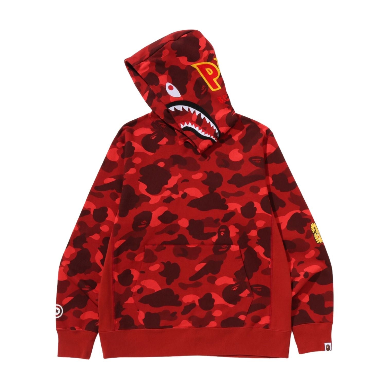 Color Camo 2Nd Shark Pullover Hoodie 'Red'