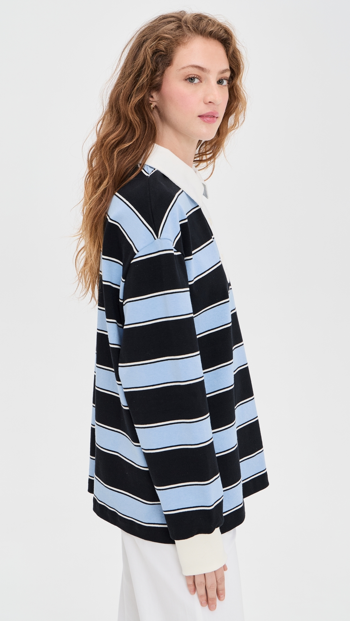 Striped Rugby Shirt Sky Blue