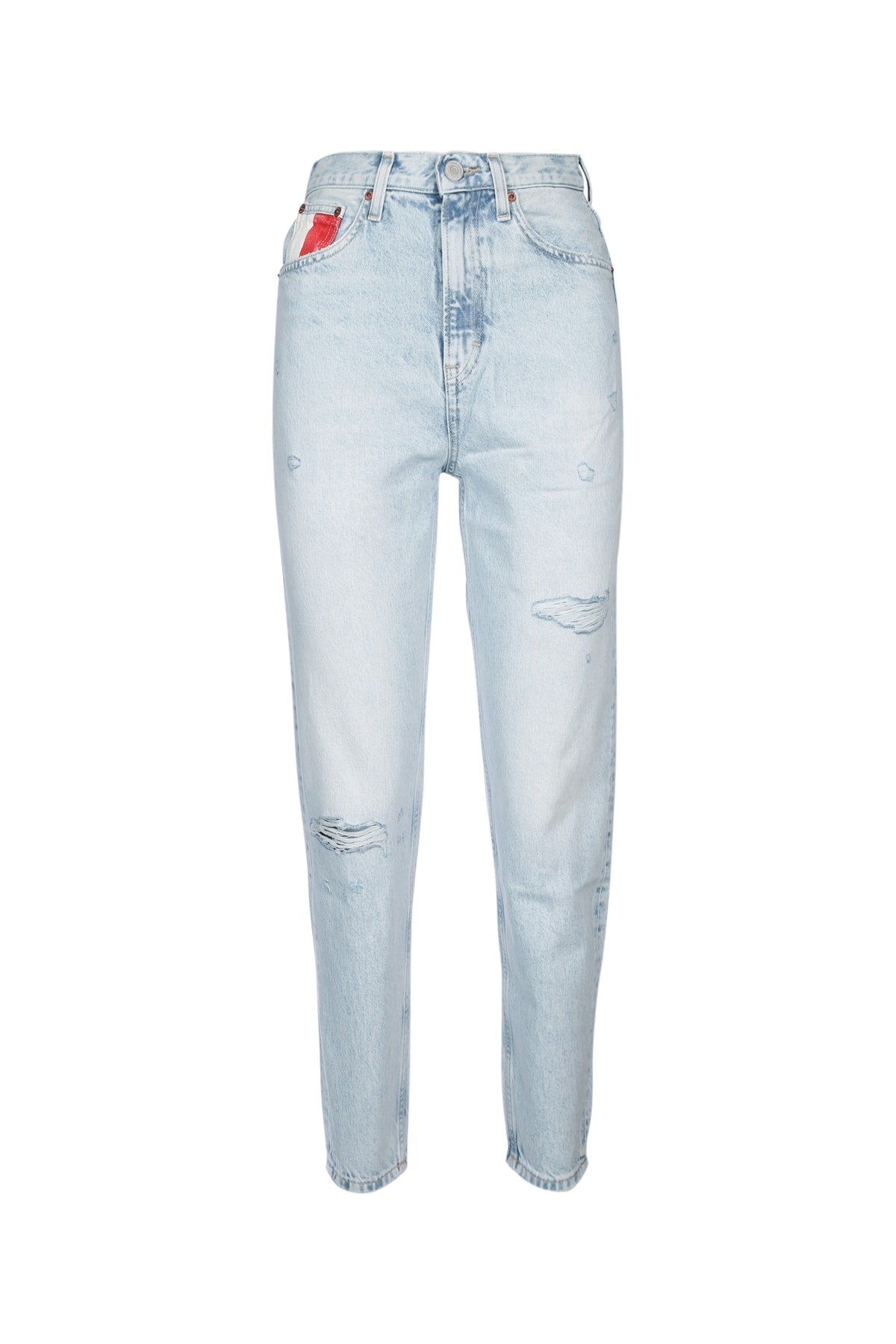 Light-Wash Distressed Jeans — Blue
