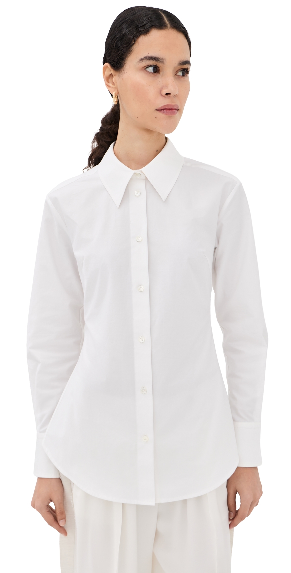 Sharp Open Back Shirt White