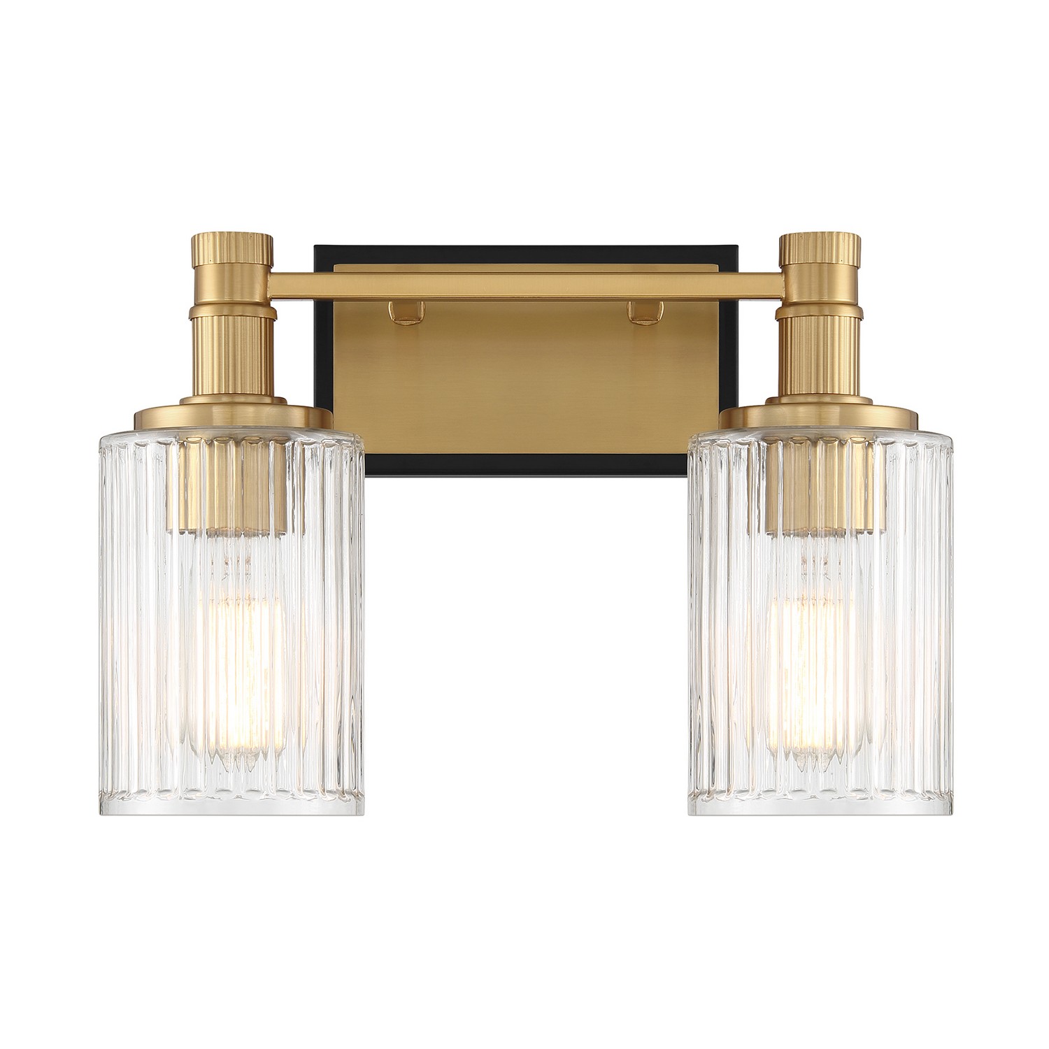 Concord 2-Light Bathroom Vanity Light in Matte Black with Warm Bra