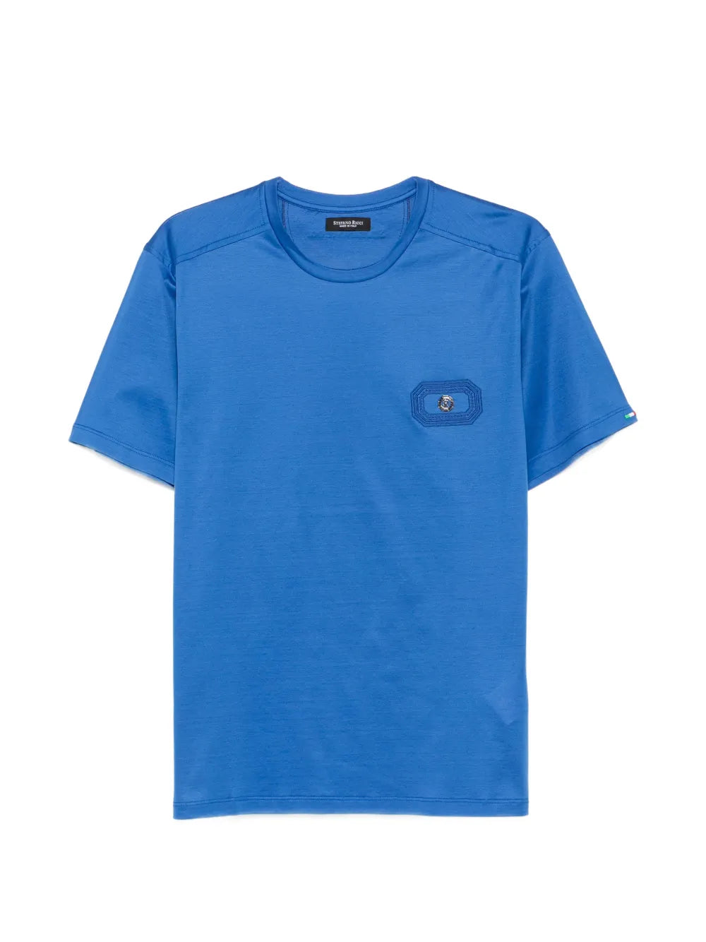 Logo-Embroidered Crew-Neck T-Shirt — Blue