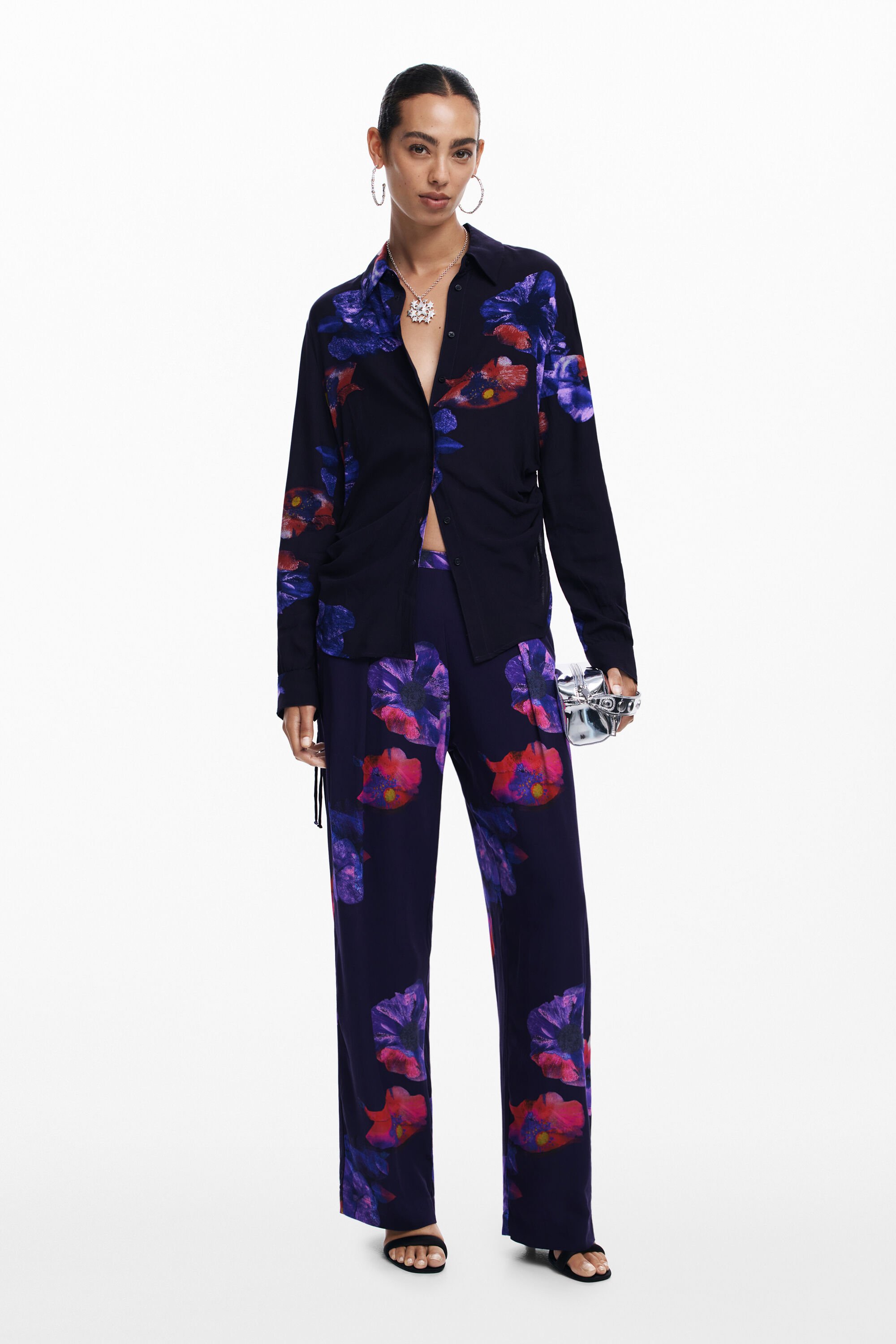Fluid floral pants
