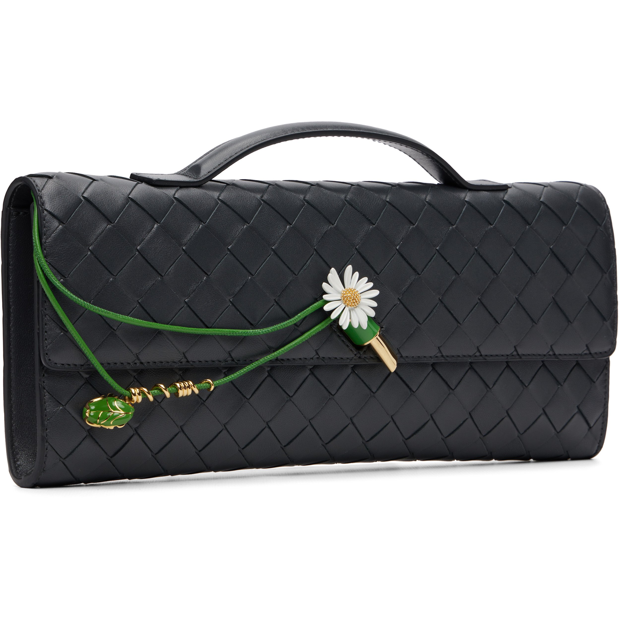 Navy Daisy Closure Andiamo Clutch