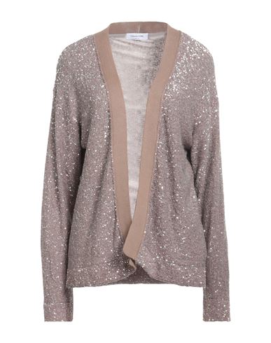 Woman Cardigan Sand Size 10 Polyamide, Polyester