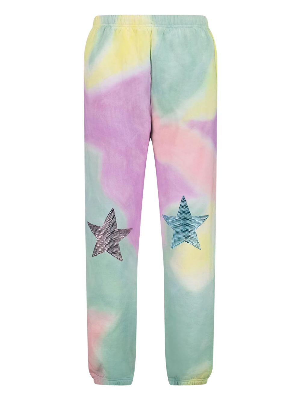 Star-embellished tie-dye joggers - Green