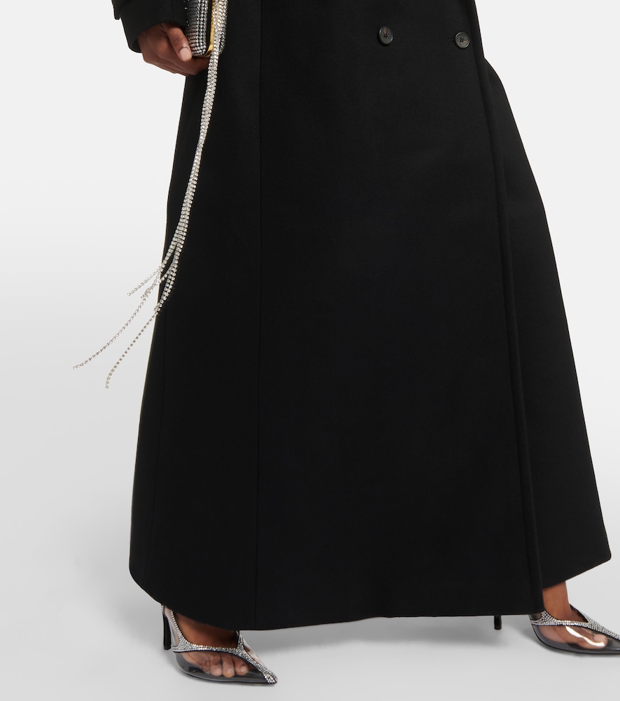 Double-breasted wool-blend coat