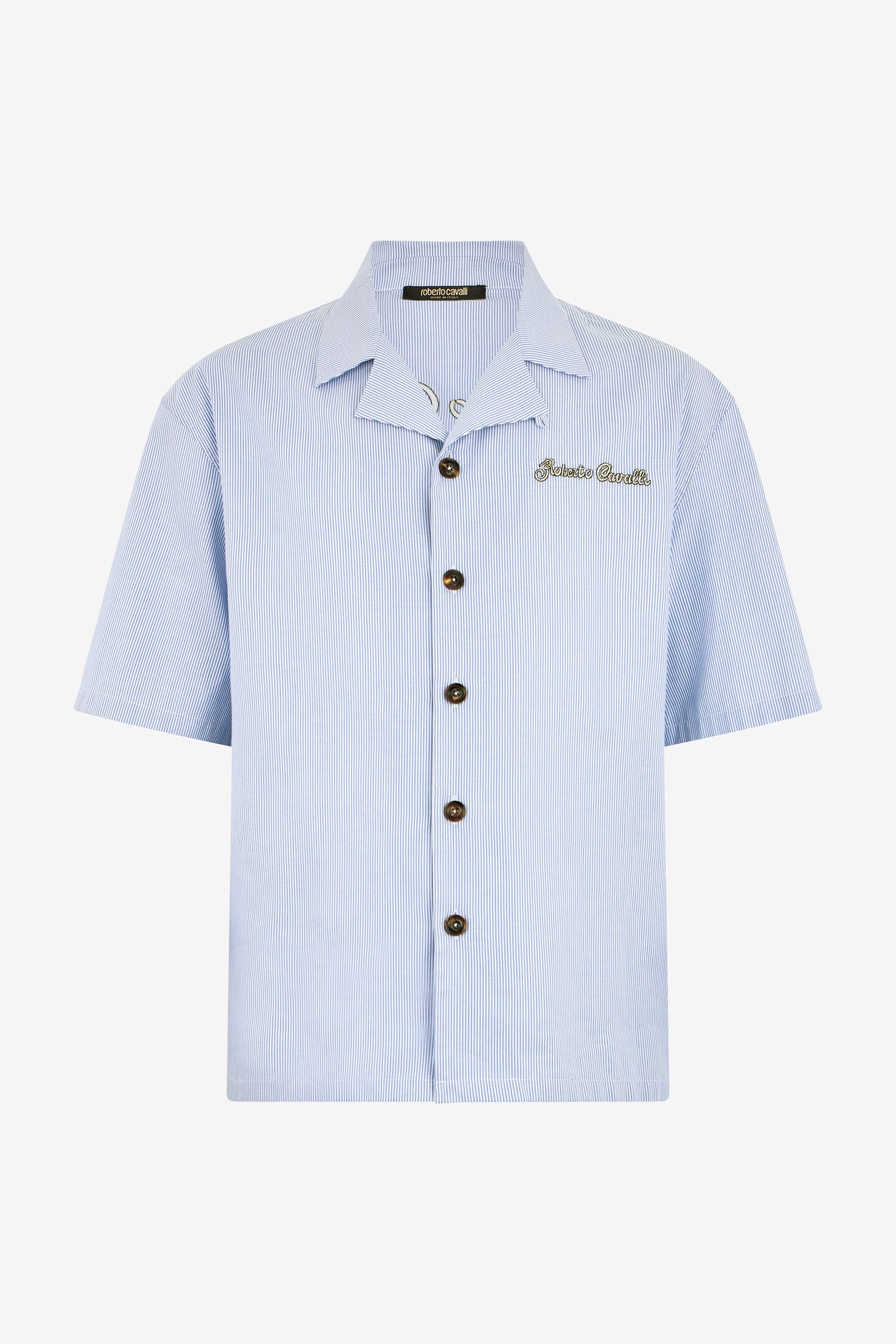 Striped Shirt With Embroidered Logo