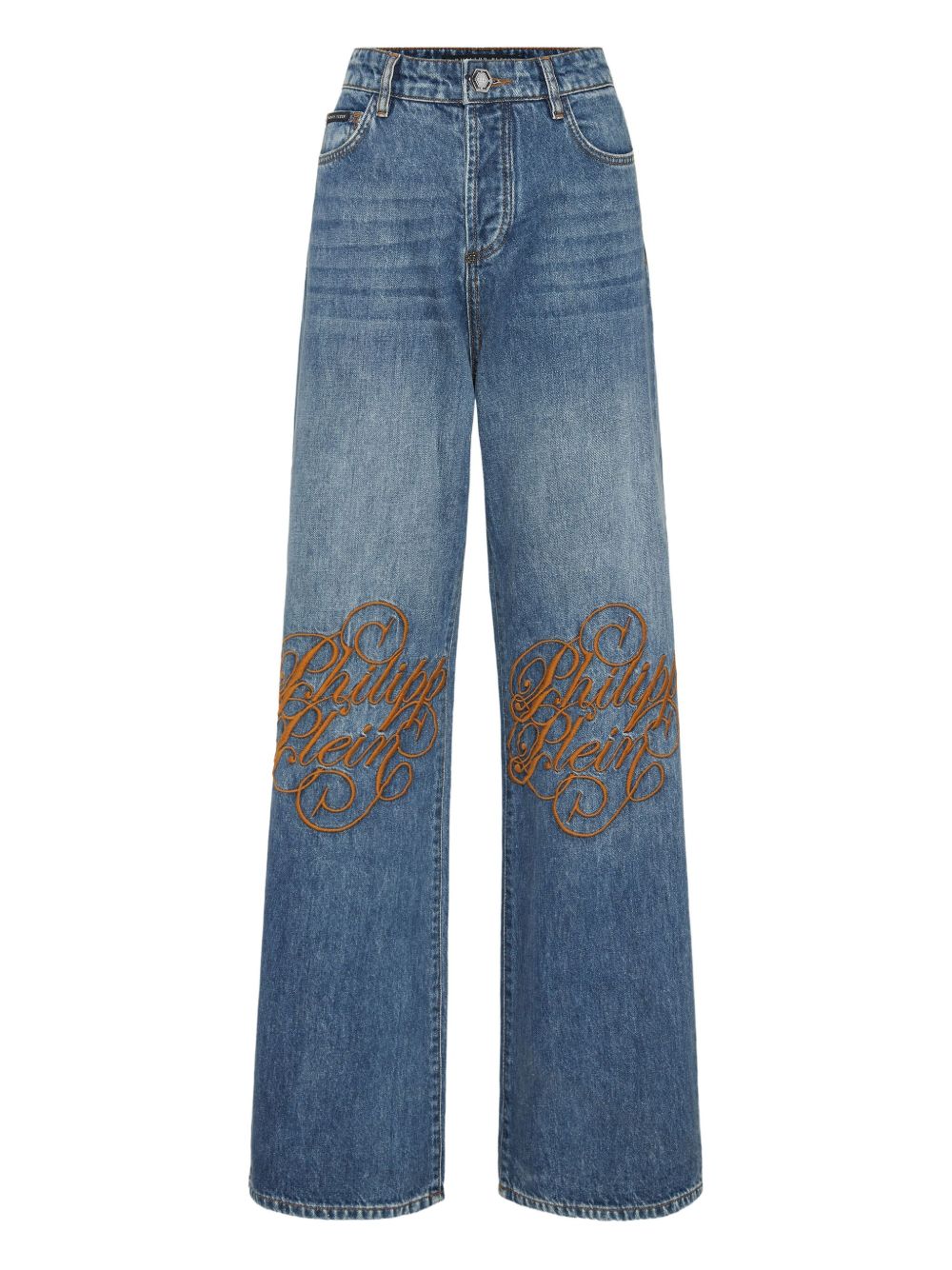 Philipp Plein logo-embroidered jeans - White