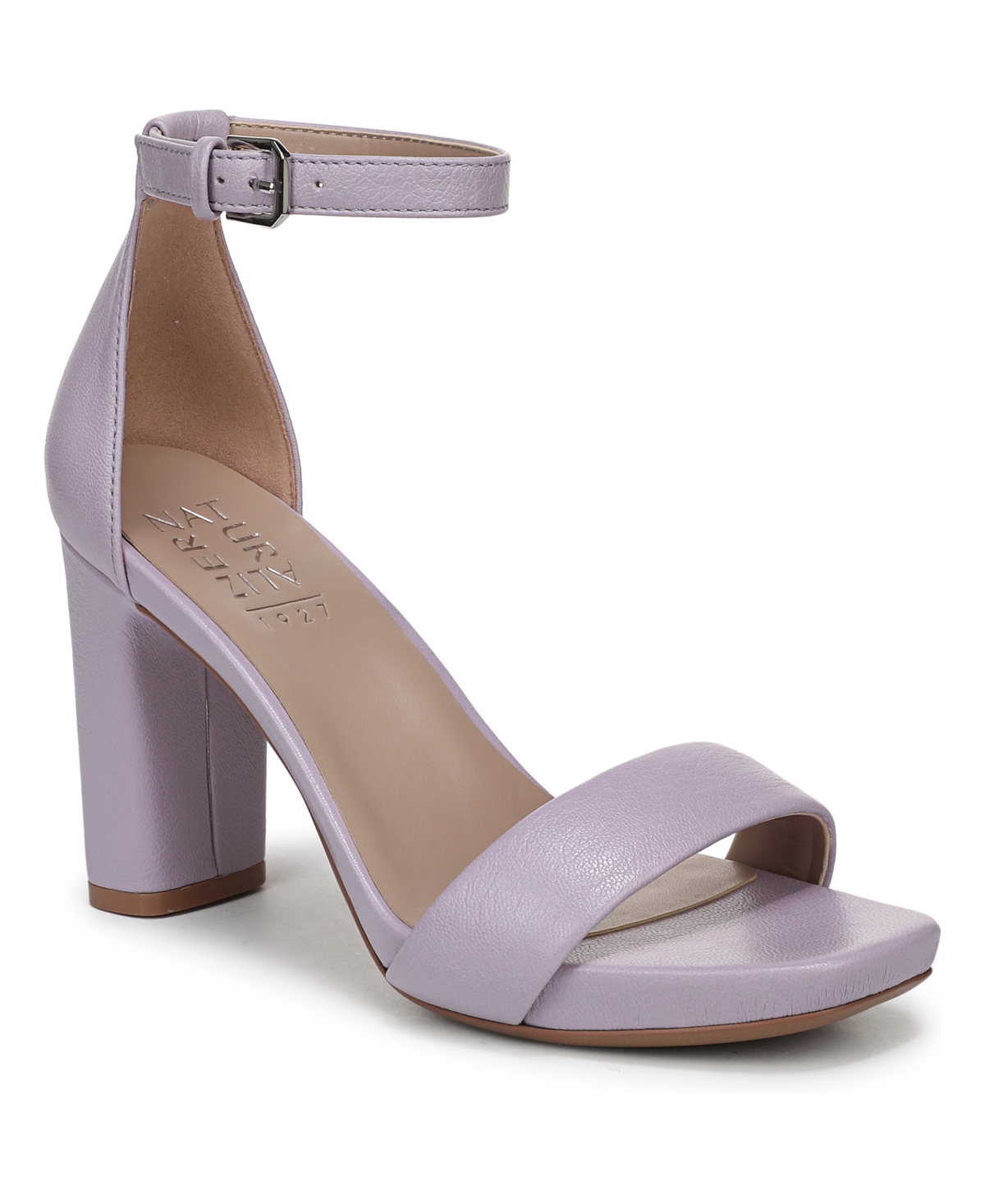 Women's Joy Square Toe Ankle Strap Dress Sandals - Purple Lilac Leather