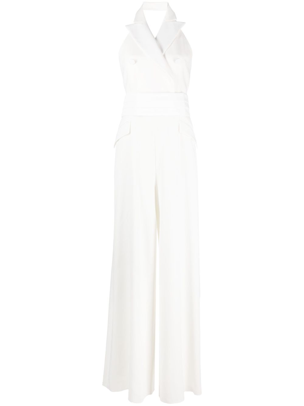 Tailored halterneck jumpsuit - White