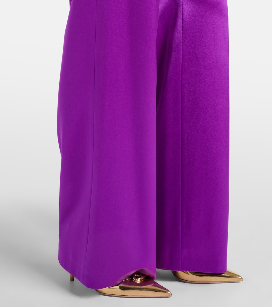 Silk satin wide-leg pants