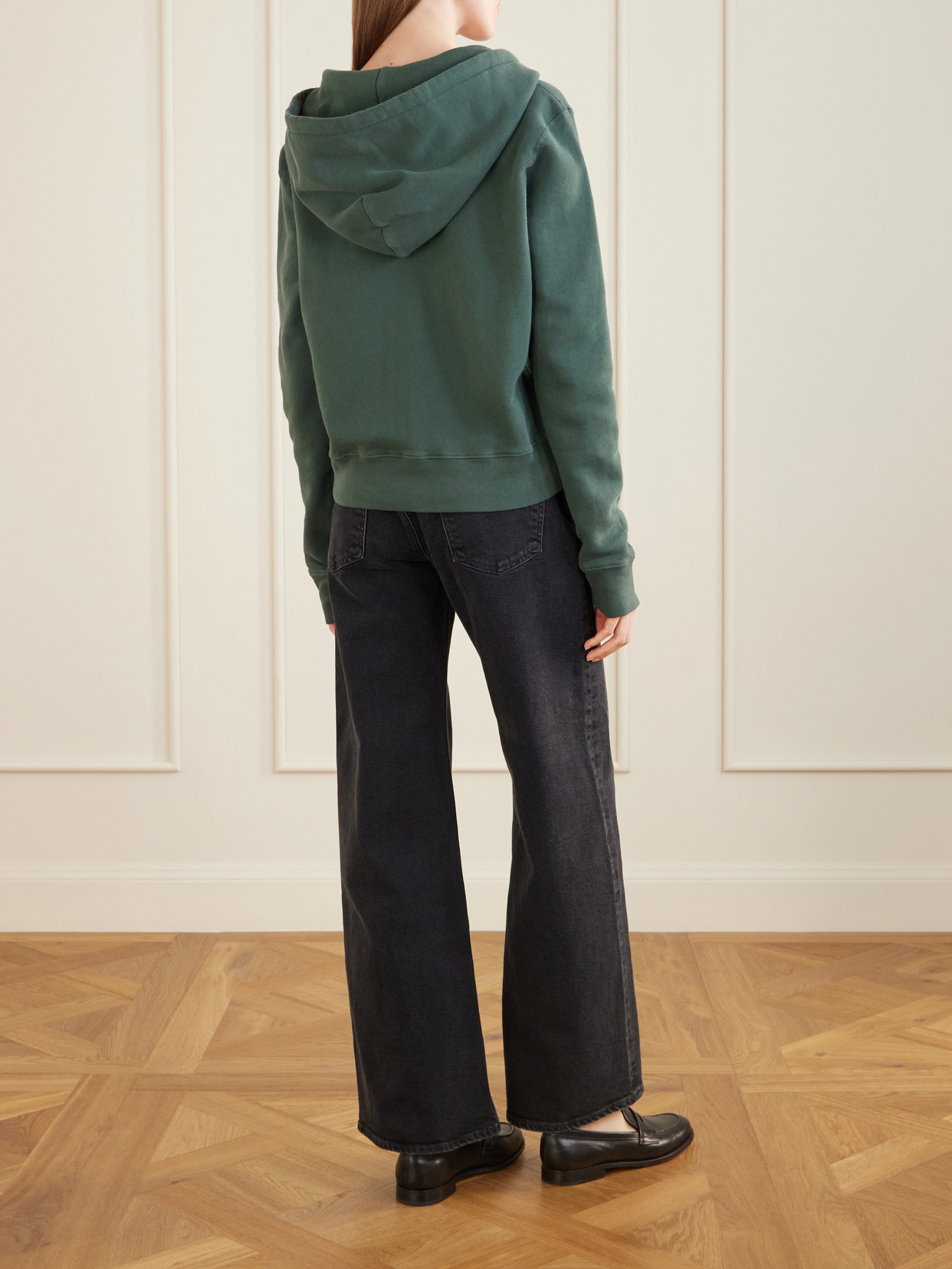 Cotton-jersey Zip-up Hoodie - Green