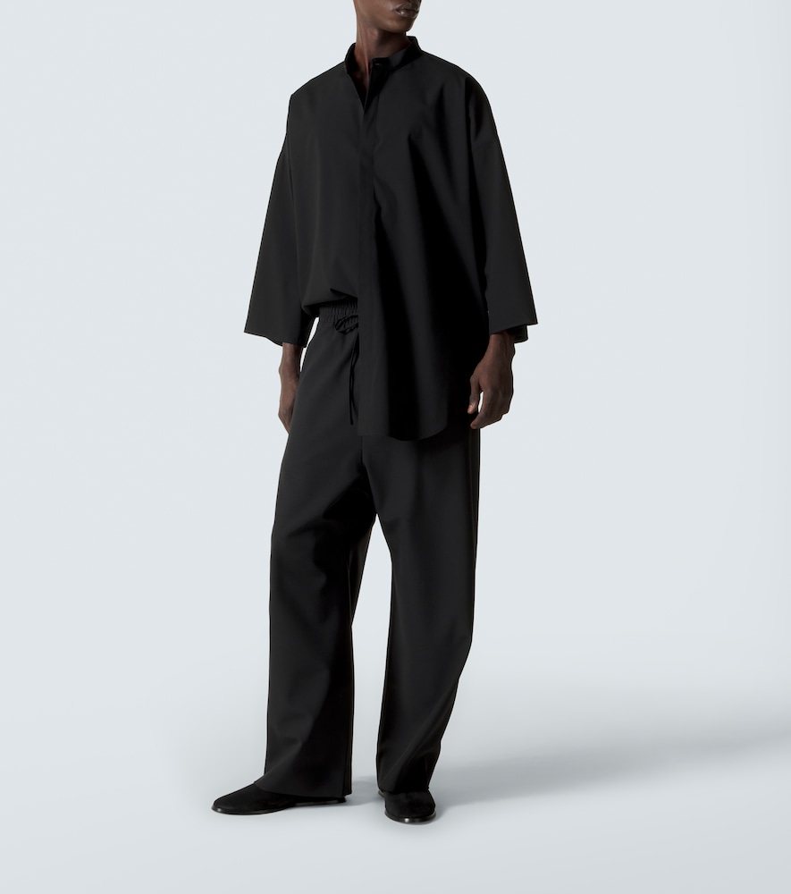 Oversized cotton and wool shirt