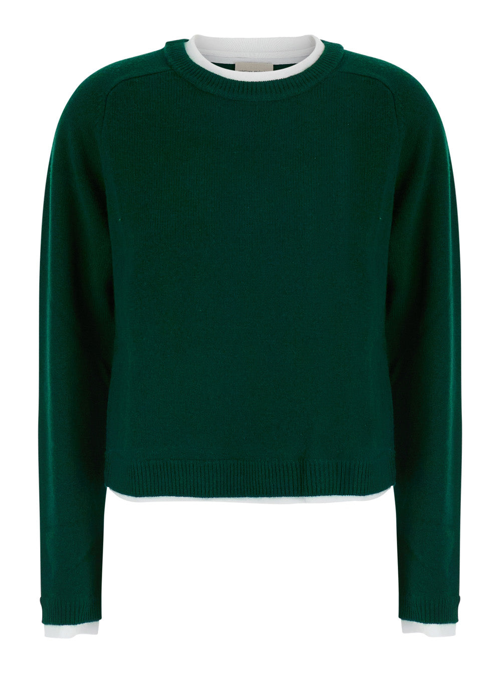 Wool-Cashmere Knit Sweater — Green